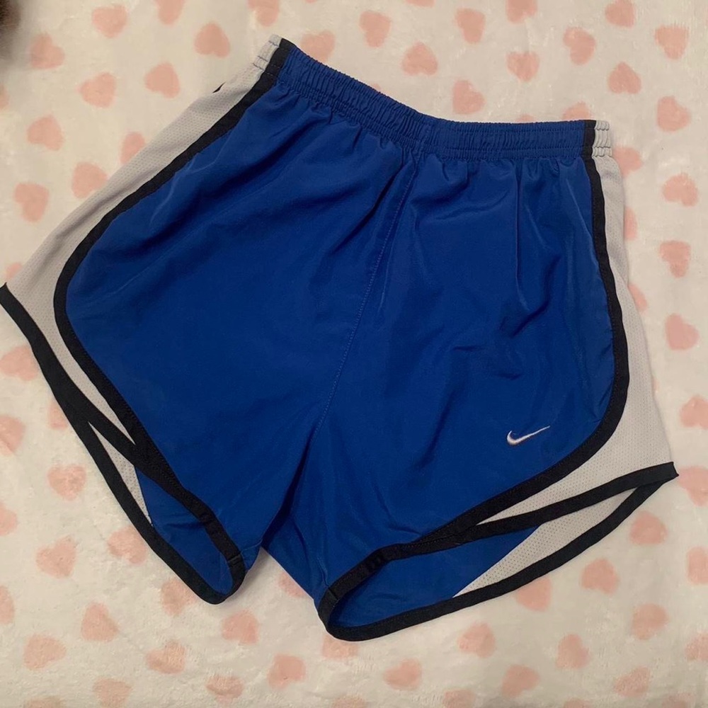 blue nike dri-fit athletic shorts